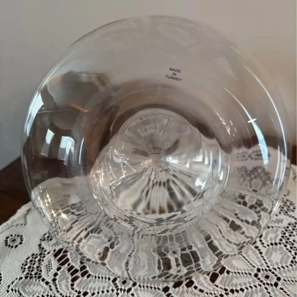 Denizli Handmade Wine Decanter Clear Glass Made in Turkey Carafe MCM